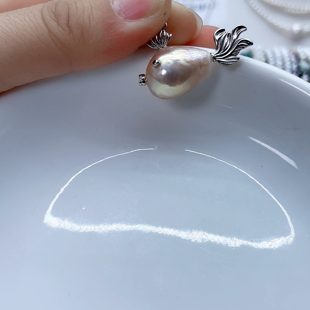 颈饰银S925镶嵌淡水珍珠好**生