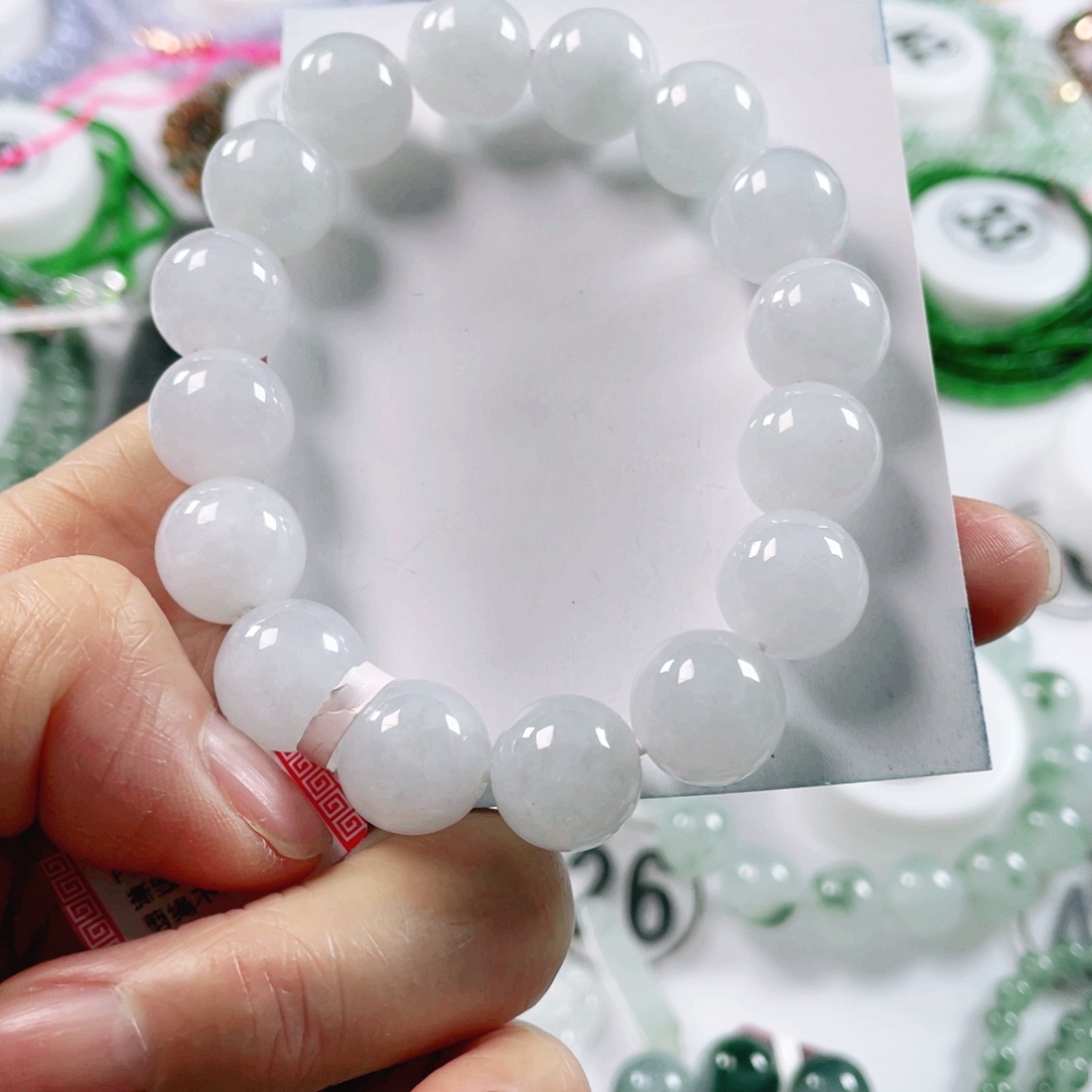 翡翠手链未镶嵌天然翡翠项链12.9mm