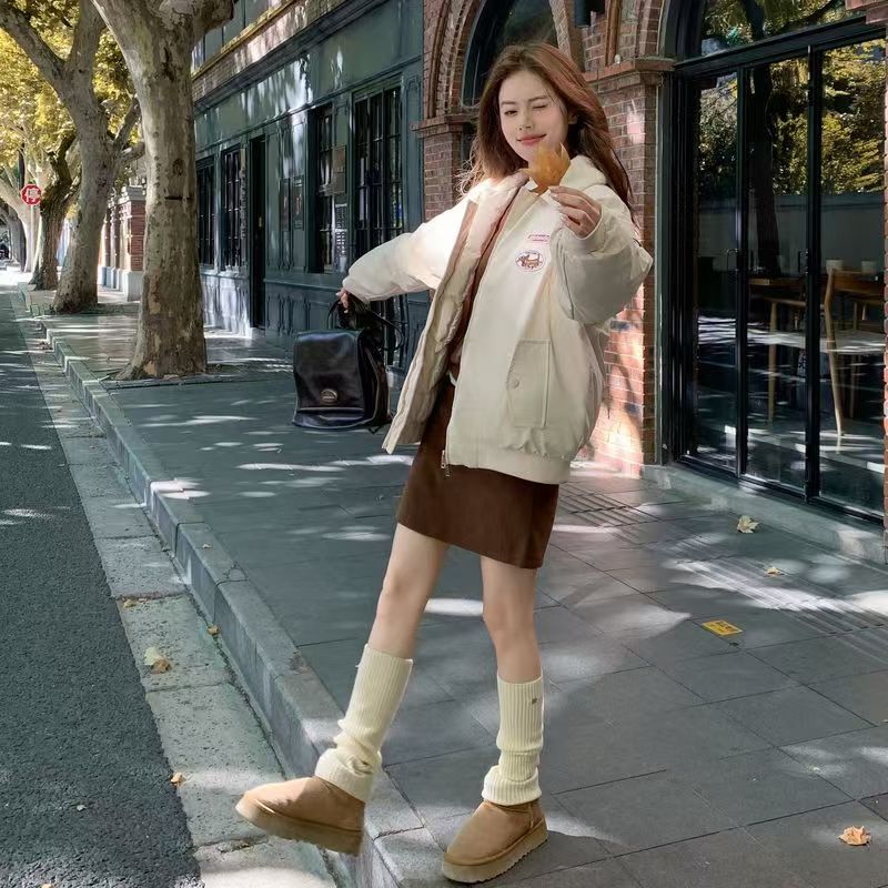 819区1156白色棉服厚款宽松保暖