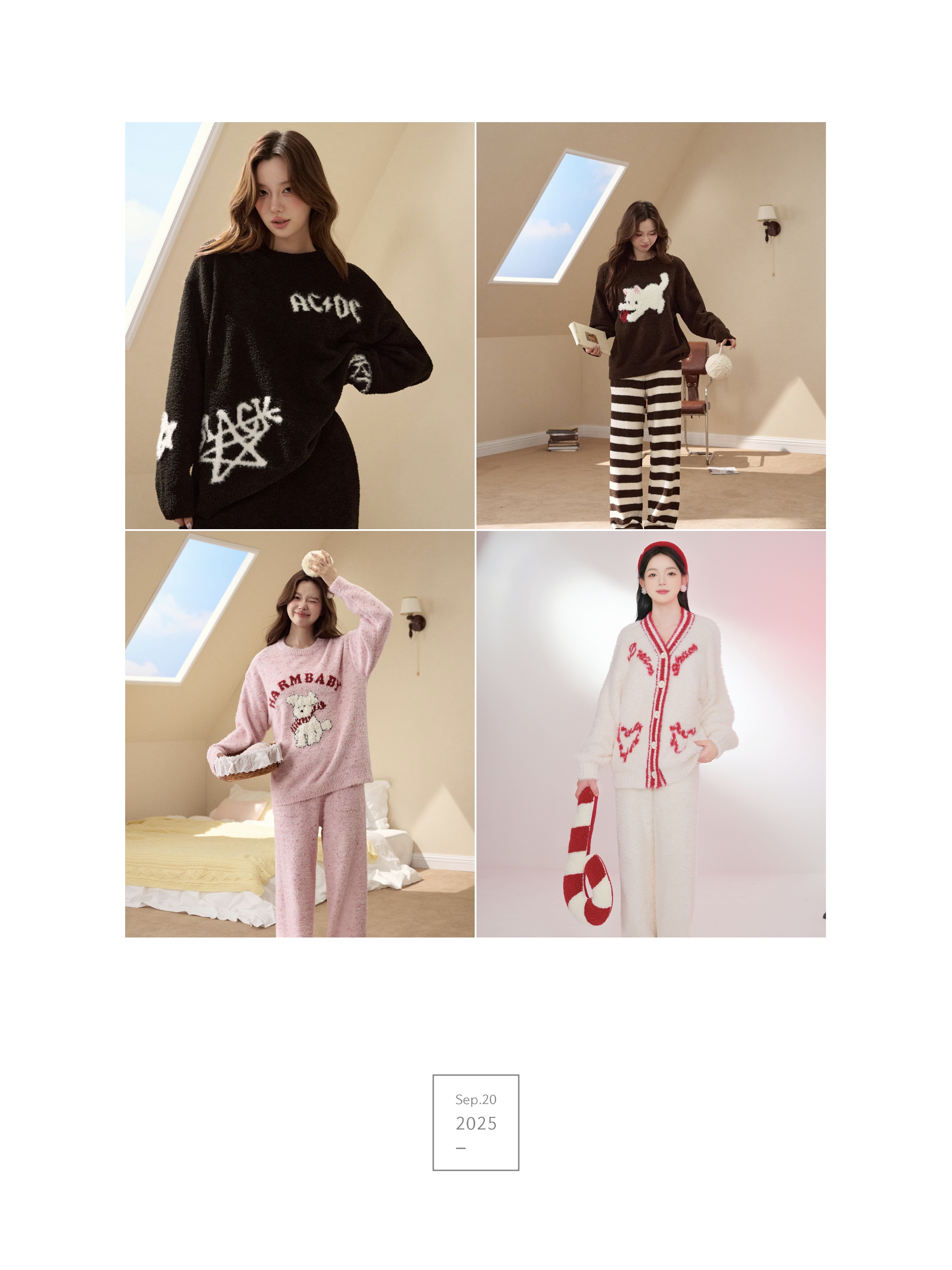 【鲤婷】T200-T299 百搭家居服睡衣套装轻奢半边绒