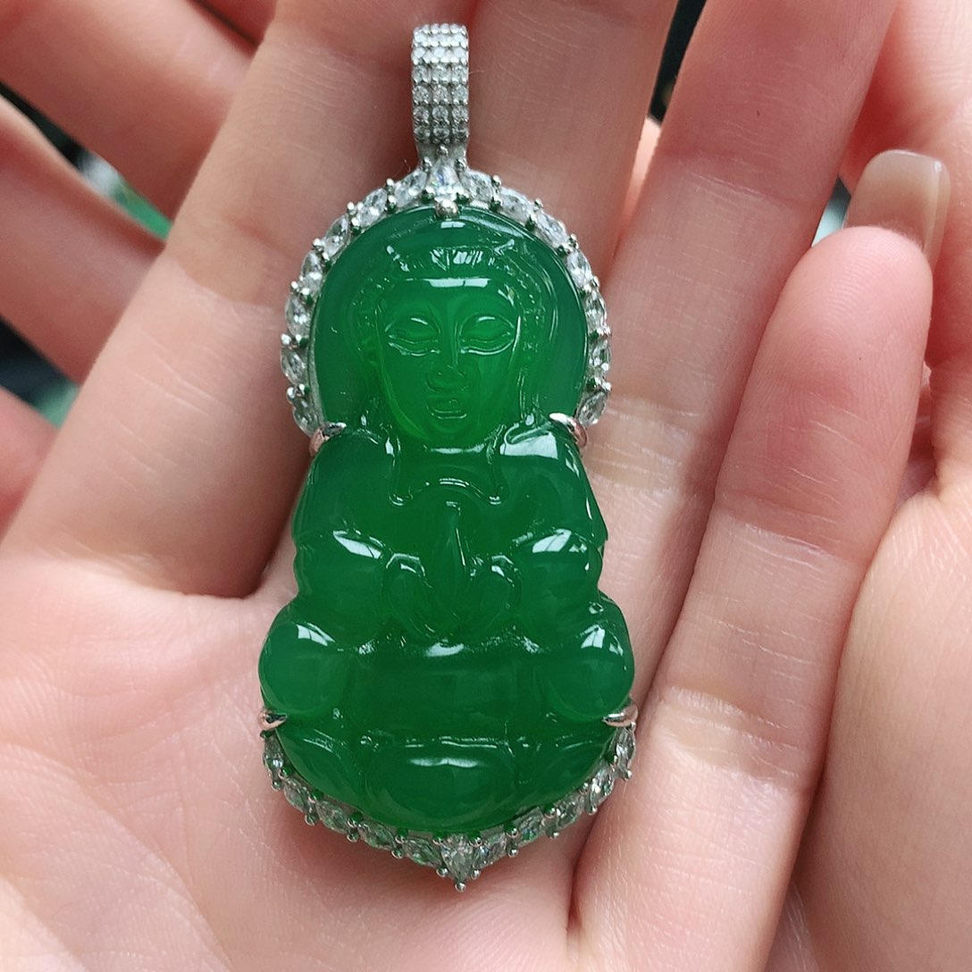 玛瑙/玉髓吊坠银S925镶嵌