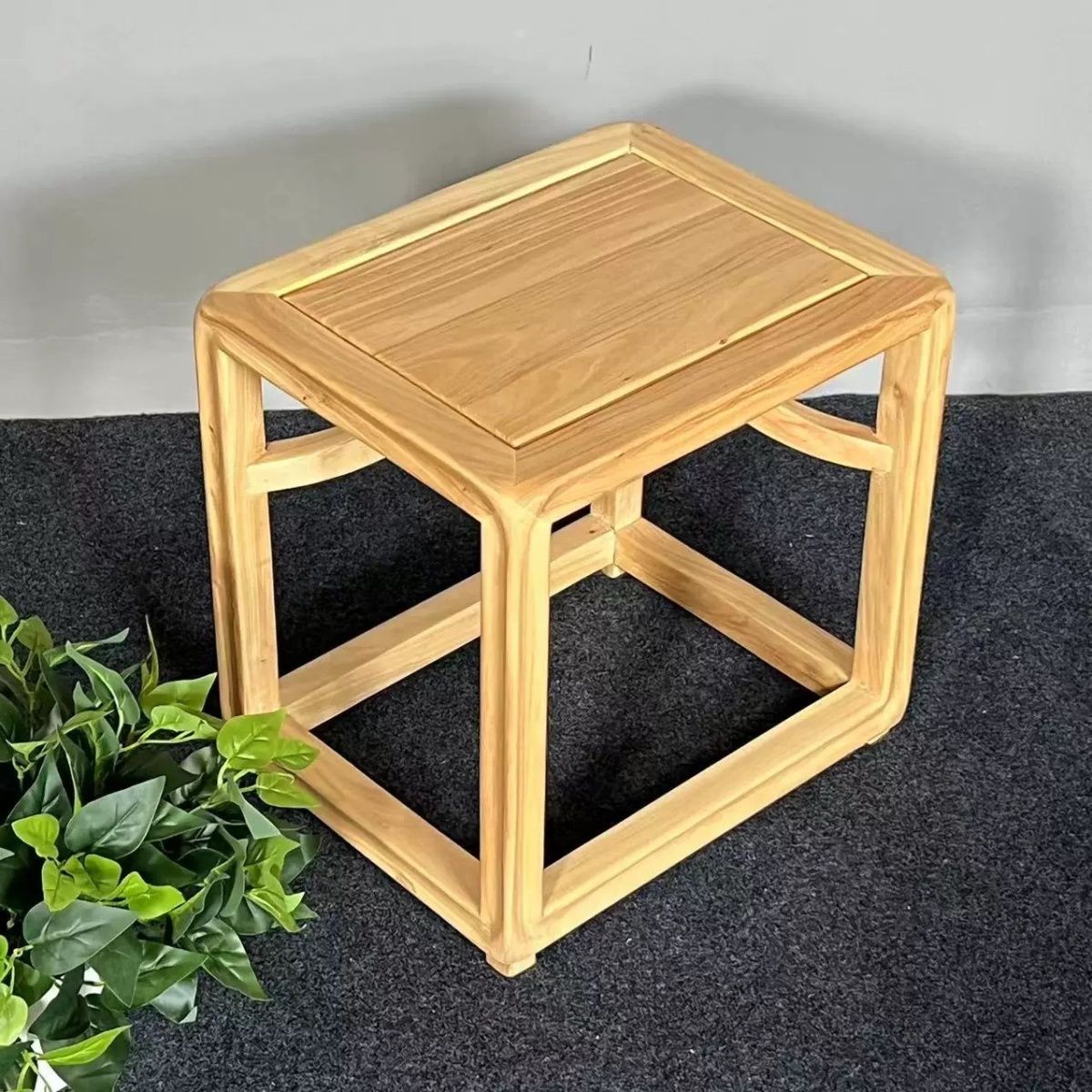 新中式北方老榆木胡桃色原木色小凳茶几木凳凳禅意手工复古家用