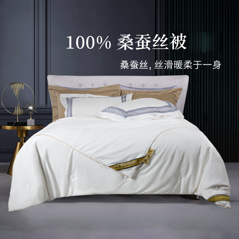 100%桑蚕丝漫云抗菌桑蚕丝二合一被