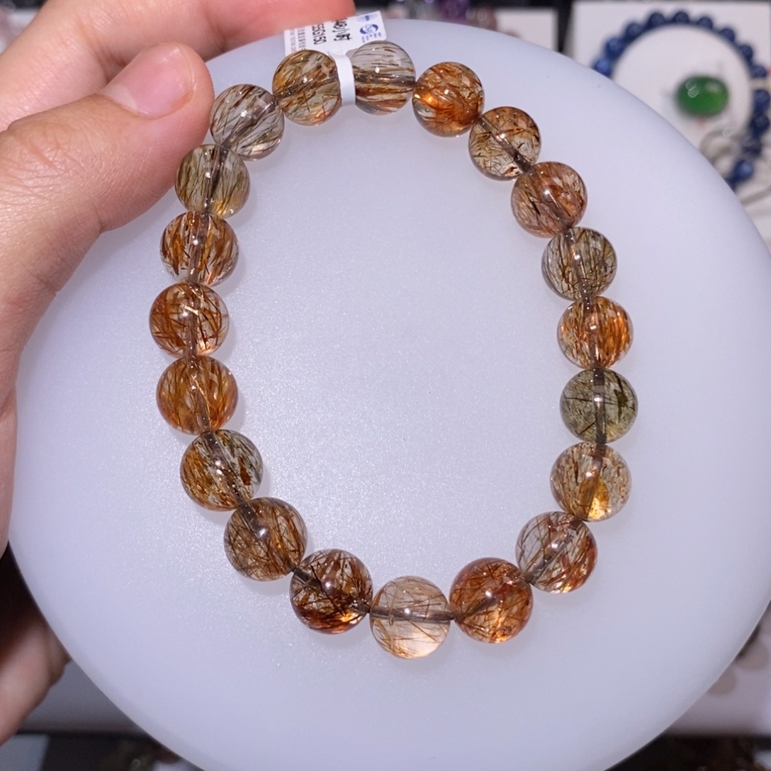 【闪购商品】水晶手串未镶嵌黑金超七10mm