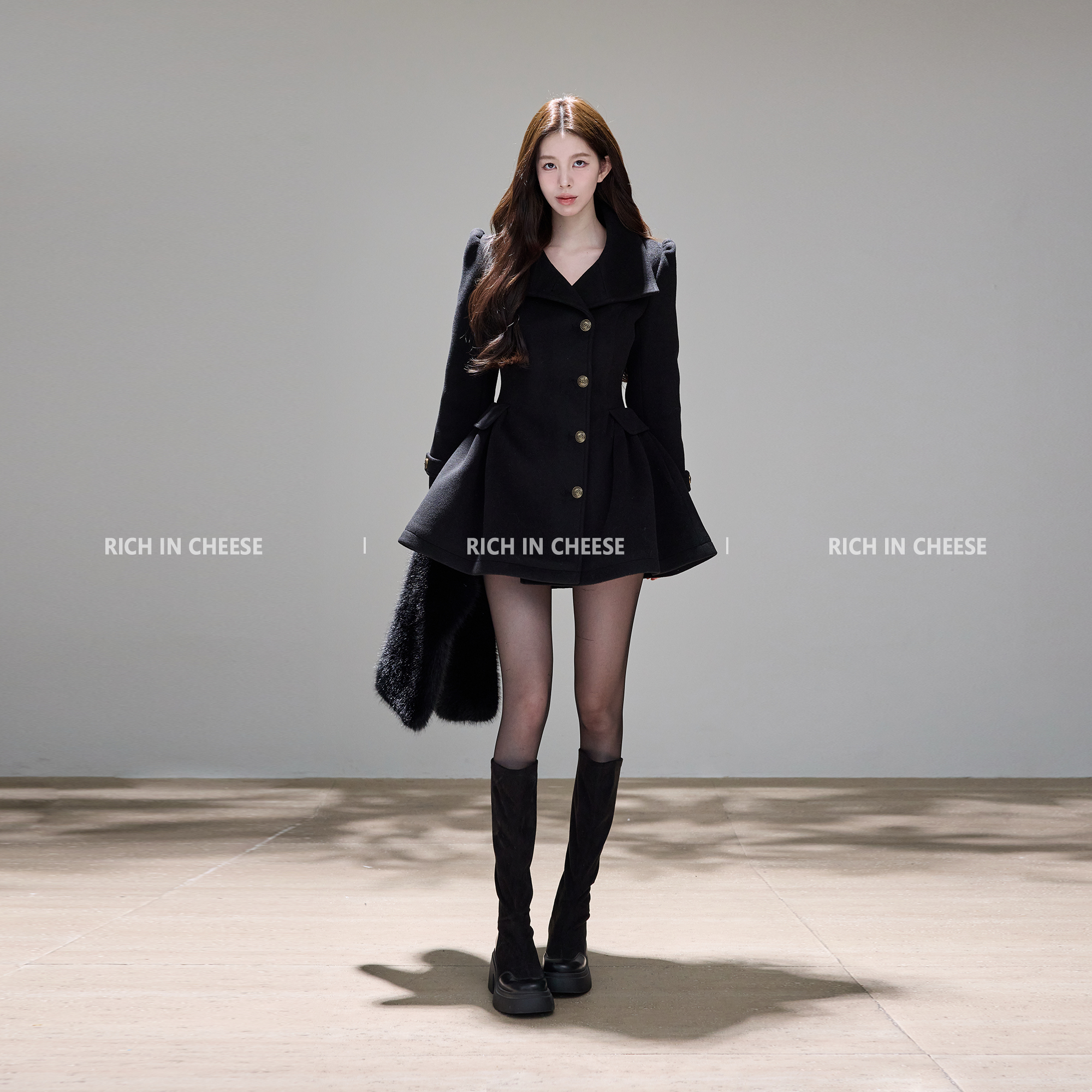 舒胡蕾 伦敦冬日【夹棉款】 高定收腰老钱风掐腰时尚毛呢大衣外套