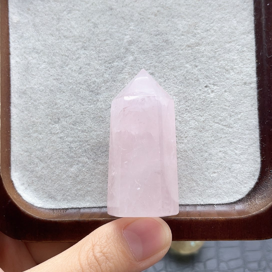 珠宝半成品水晶未镶嵌14粉晶柱无裂