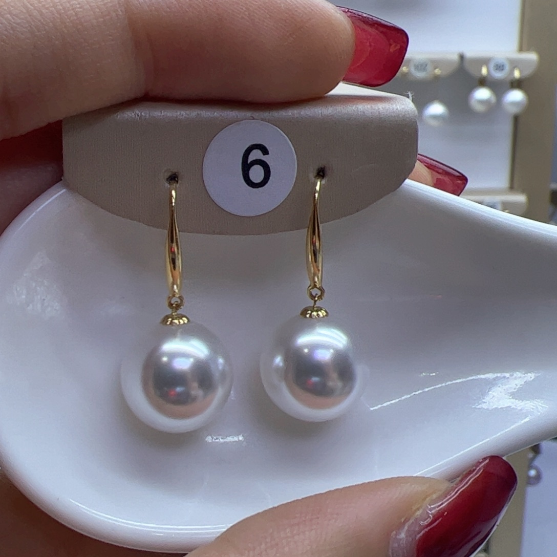 淡水珍珠耳饰18K金镶嵌