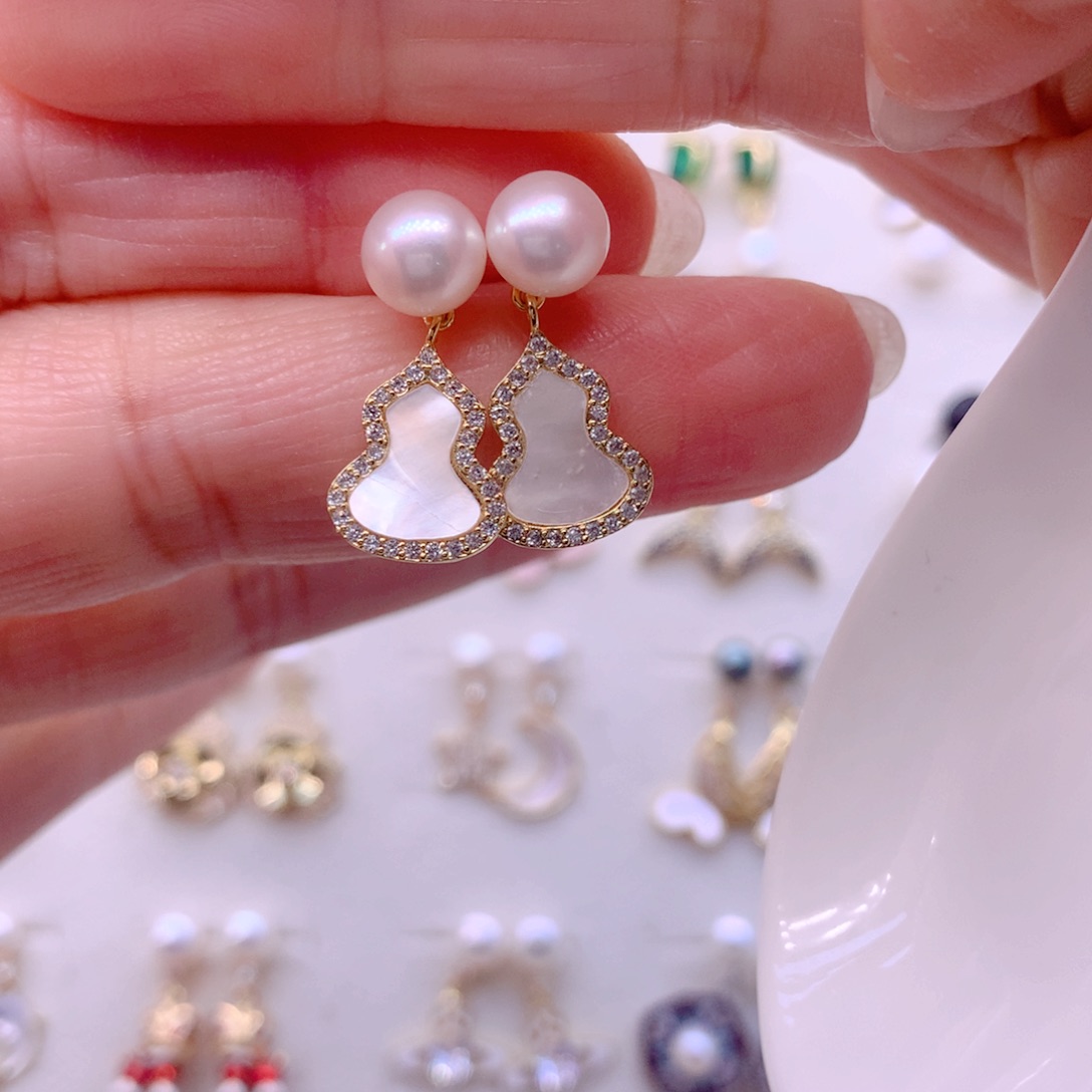 耳饰合金淡水珍珠