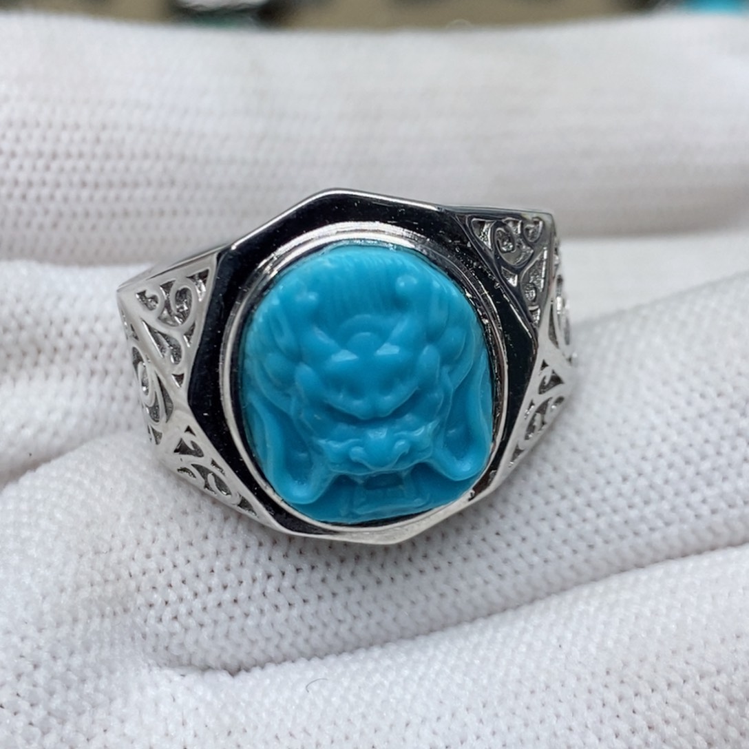 绿松石珠宝奇石银S925镶嵌