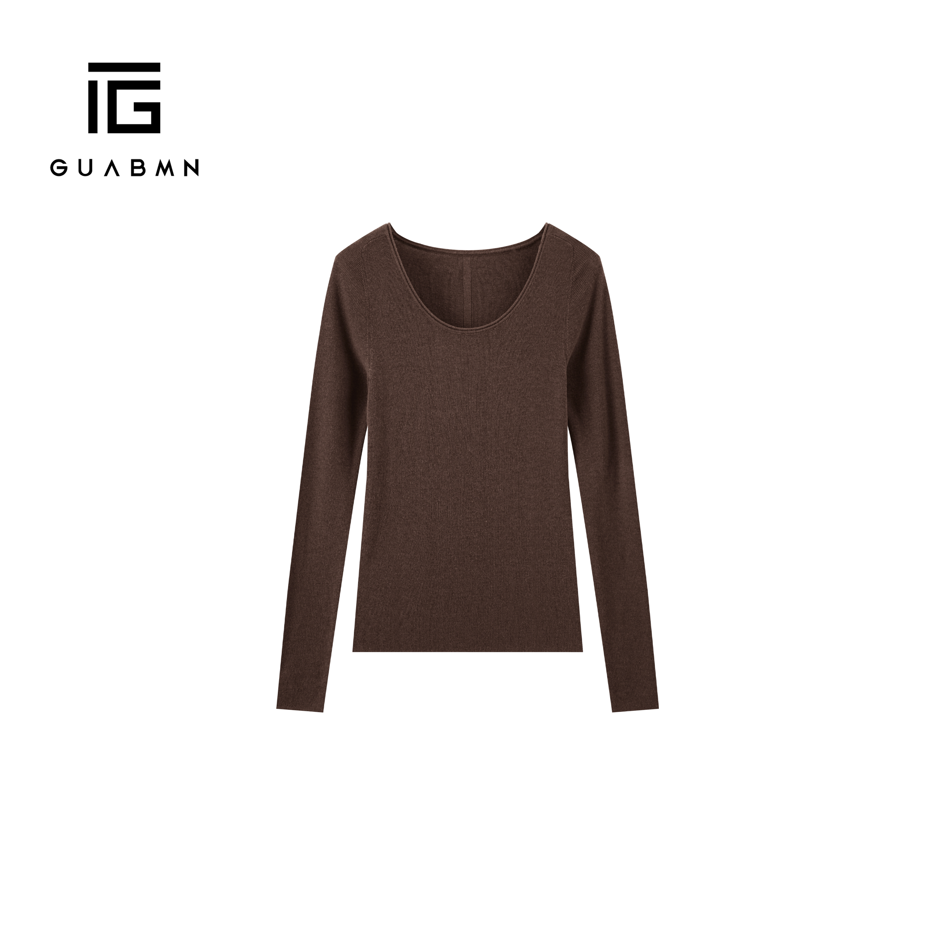 GUABMN2025秋冬新款复古U领打底针织衫上衣长袖内搭上衣131