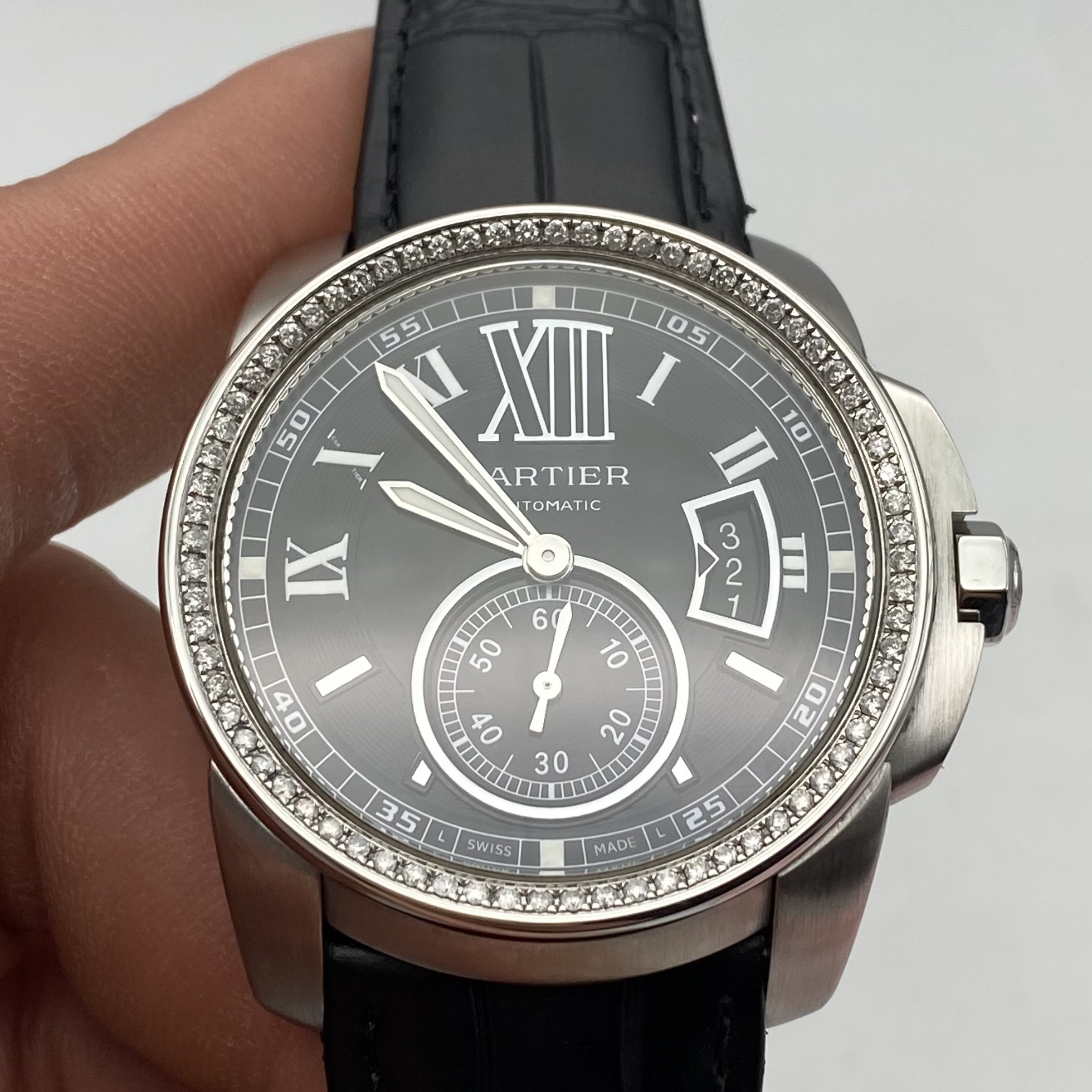 95新 Cartier/卡地亚 卡地亚 卡列博 后镶钻 表径：42mm 