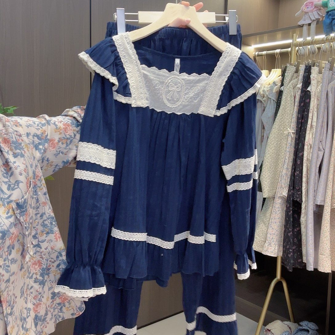 棉露娜蓝色套装05632