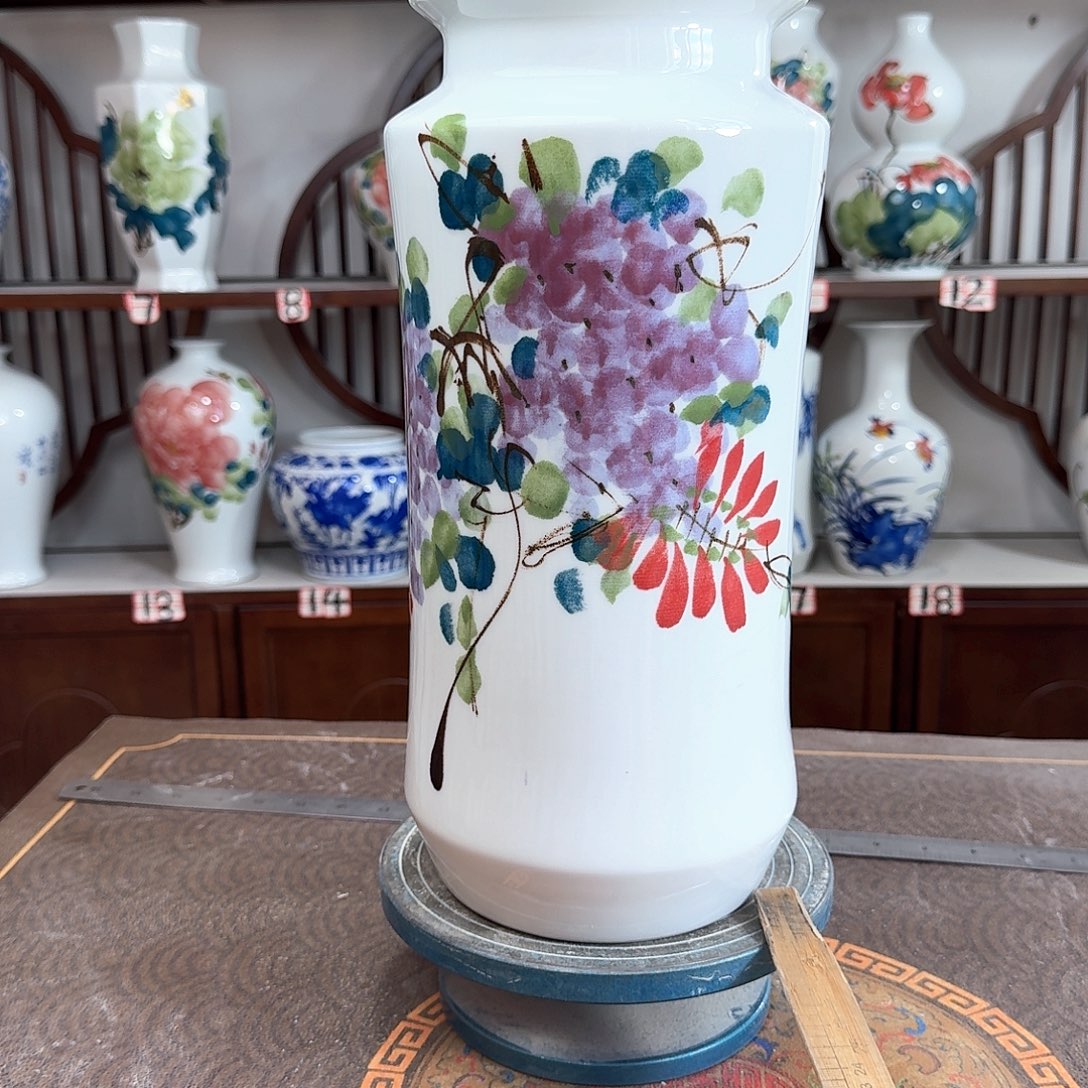 摆件景德镇陶瓷书紫藤