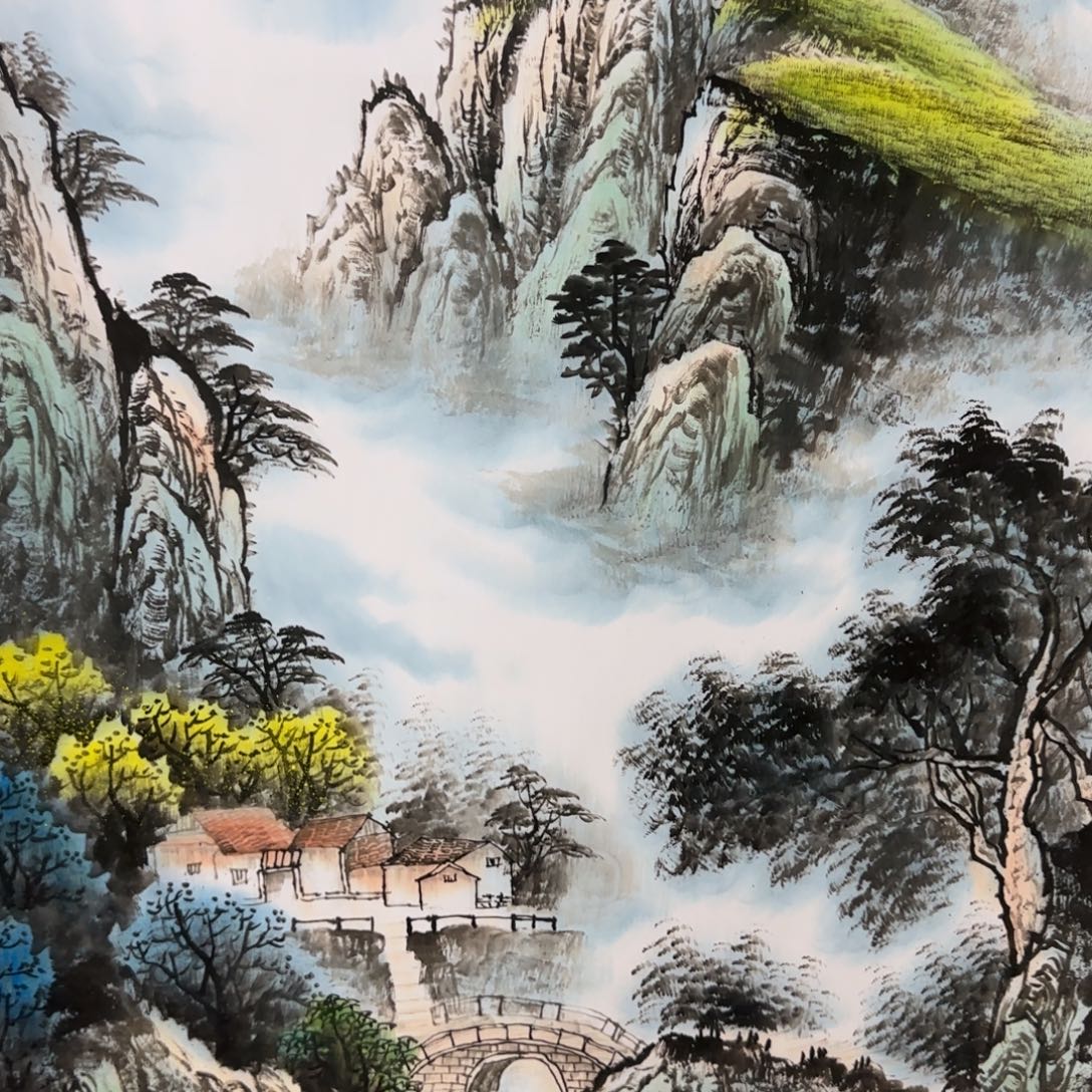 w***z国画QA原创山水作品！带证书！限购一单 
