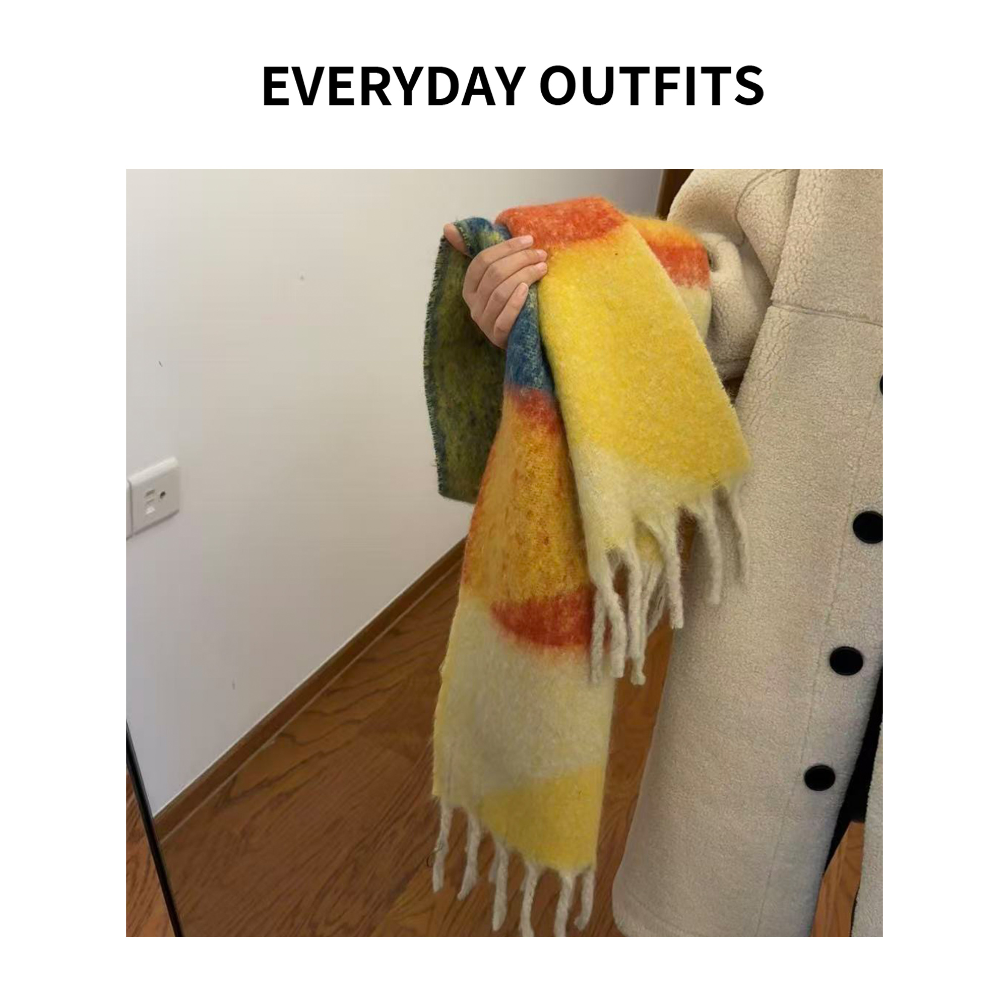 RIDA. 油画围巾5K09百搭保暖秋冬复古设计感 1019