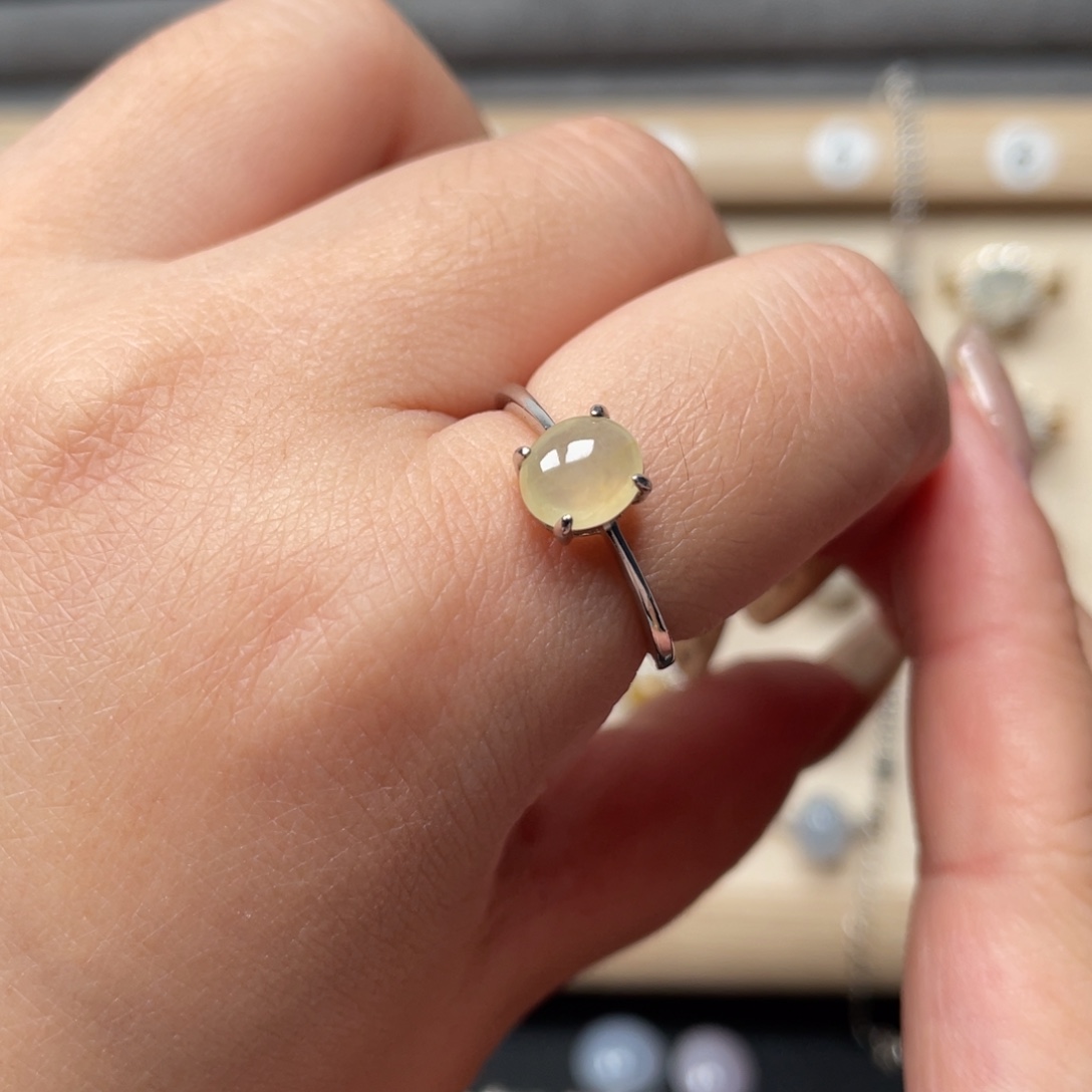 翡翠银S925镶嵌戒指