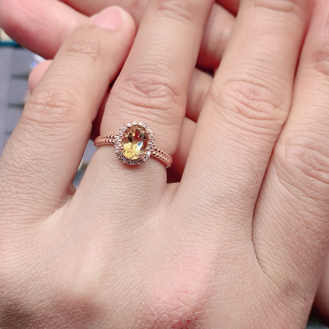 水晶戒指银S925镶嵌水晶戒指