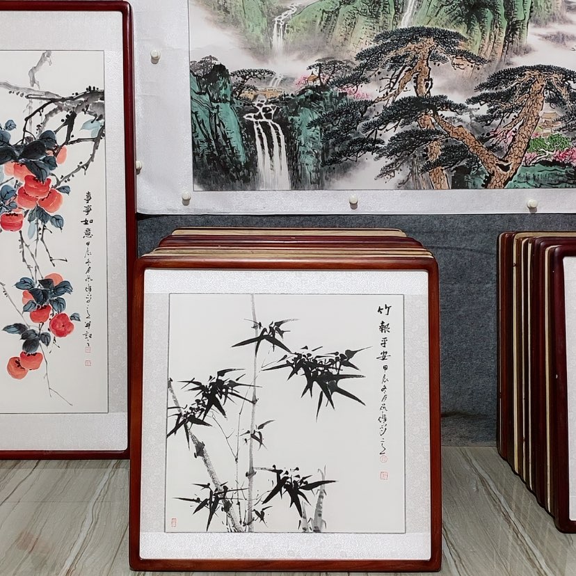 【闪购商品】国画书画作品带框65×65厘米