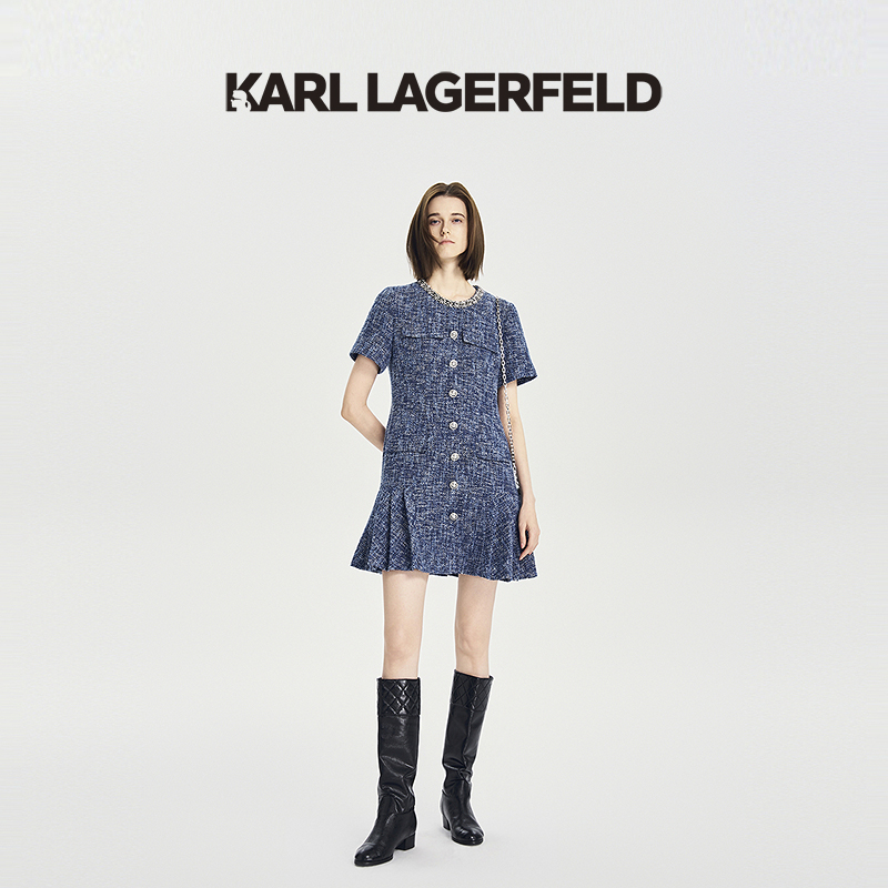 【官方】KARL LAGERFELD卡尔拉格斐25秋季新款连衣裙老佛爷M26E1319