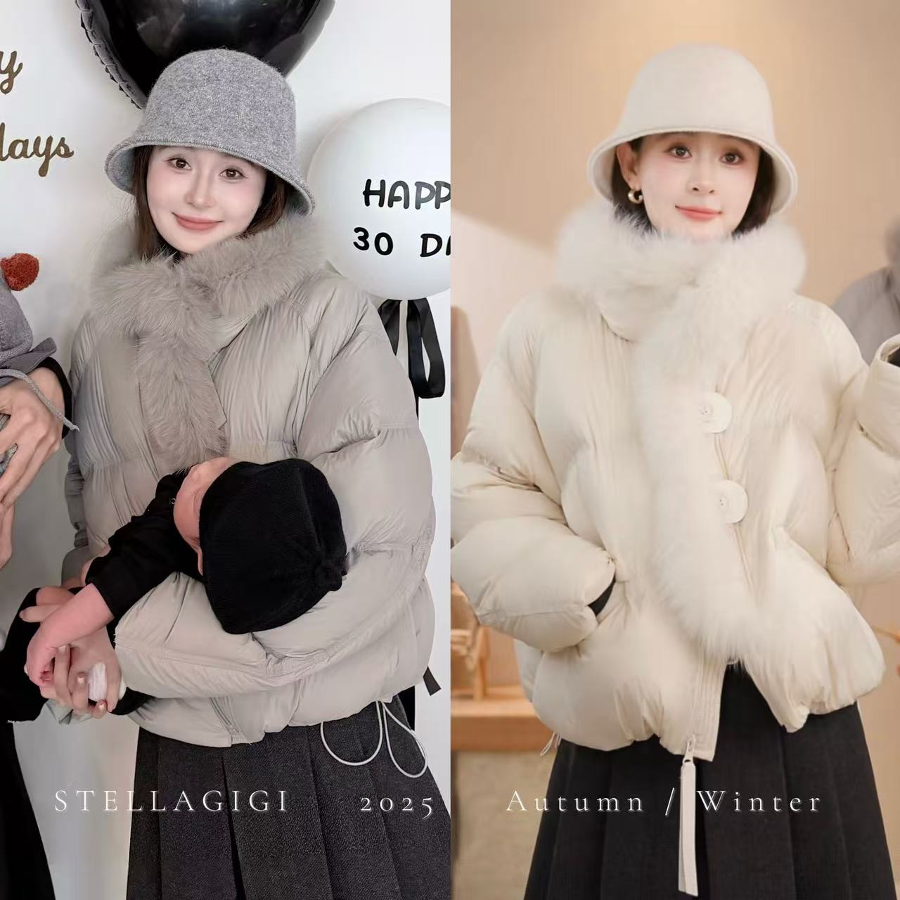 SG / 郭幂幂 回归首播 高定90白鸭绒狐狸毛羽绒服WT-20253000