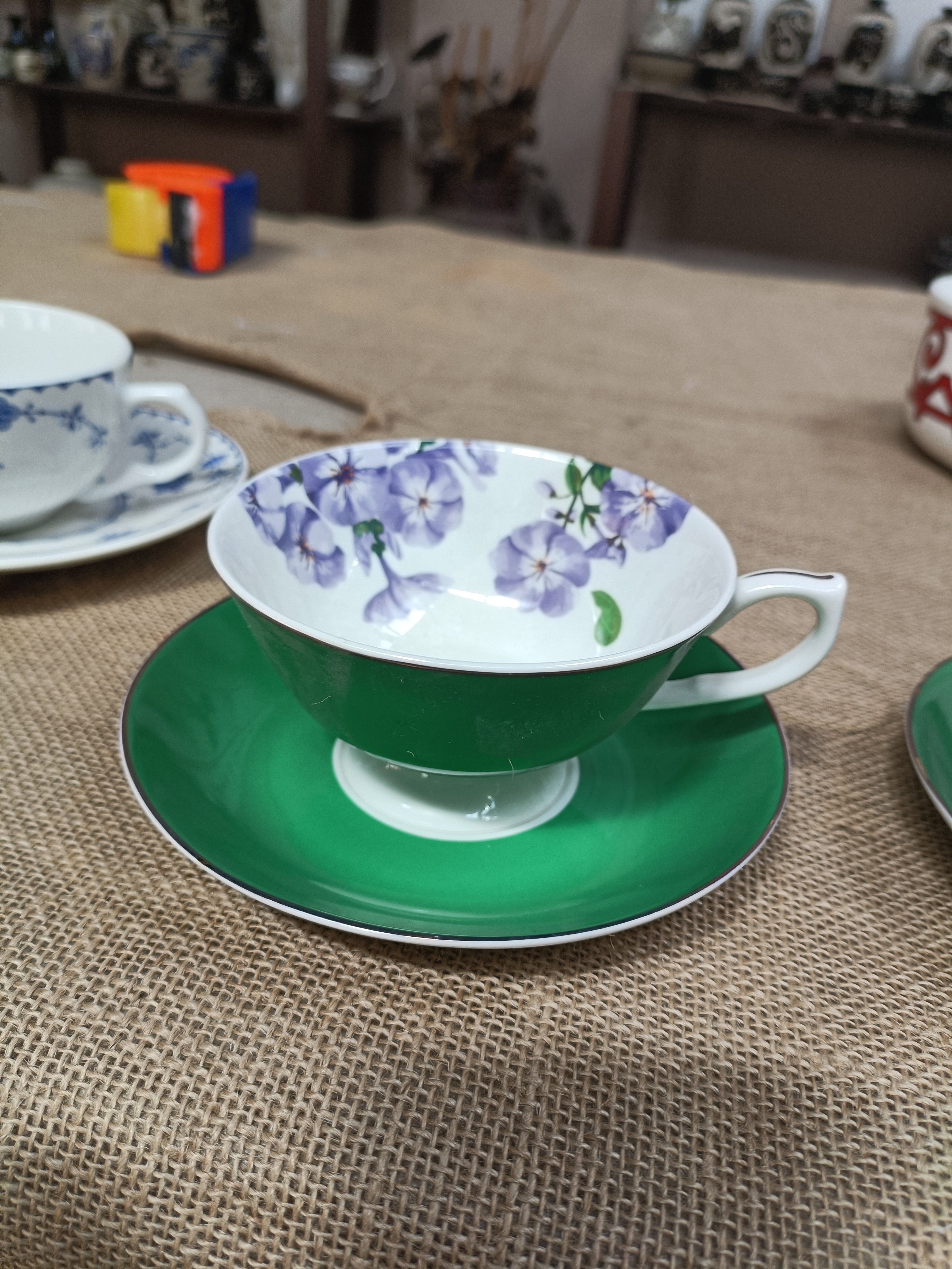 磁州窑出杯碟一套《微瑕完美勿拍》