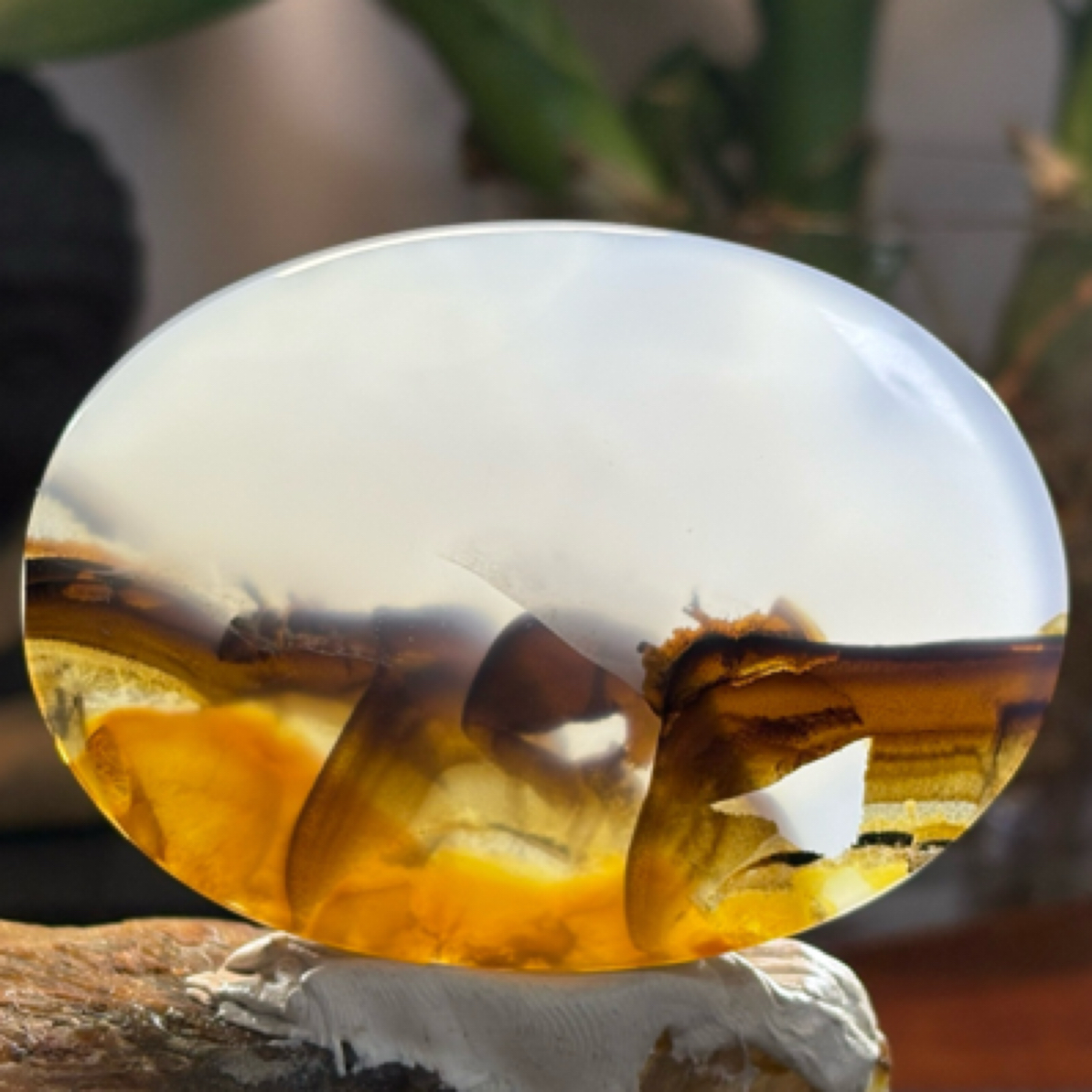 鑫缘天然海洋玉髓山脉风景意境摆件办公室装饰品