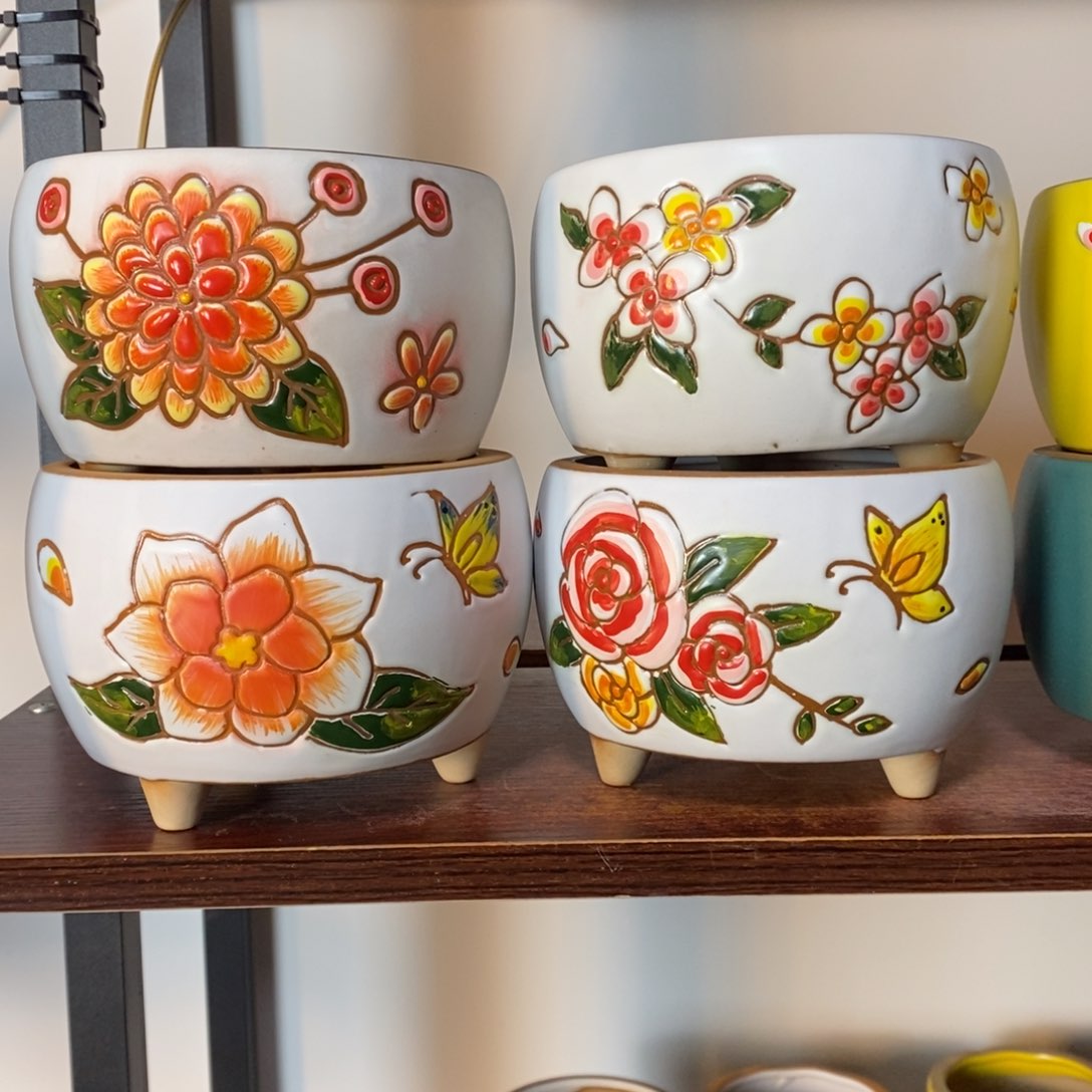 红陶韩式多肉植物花盆