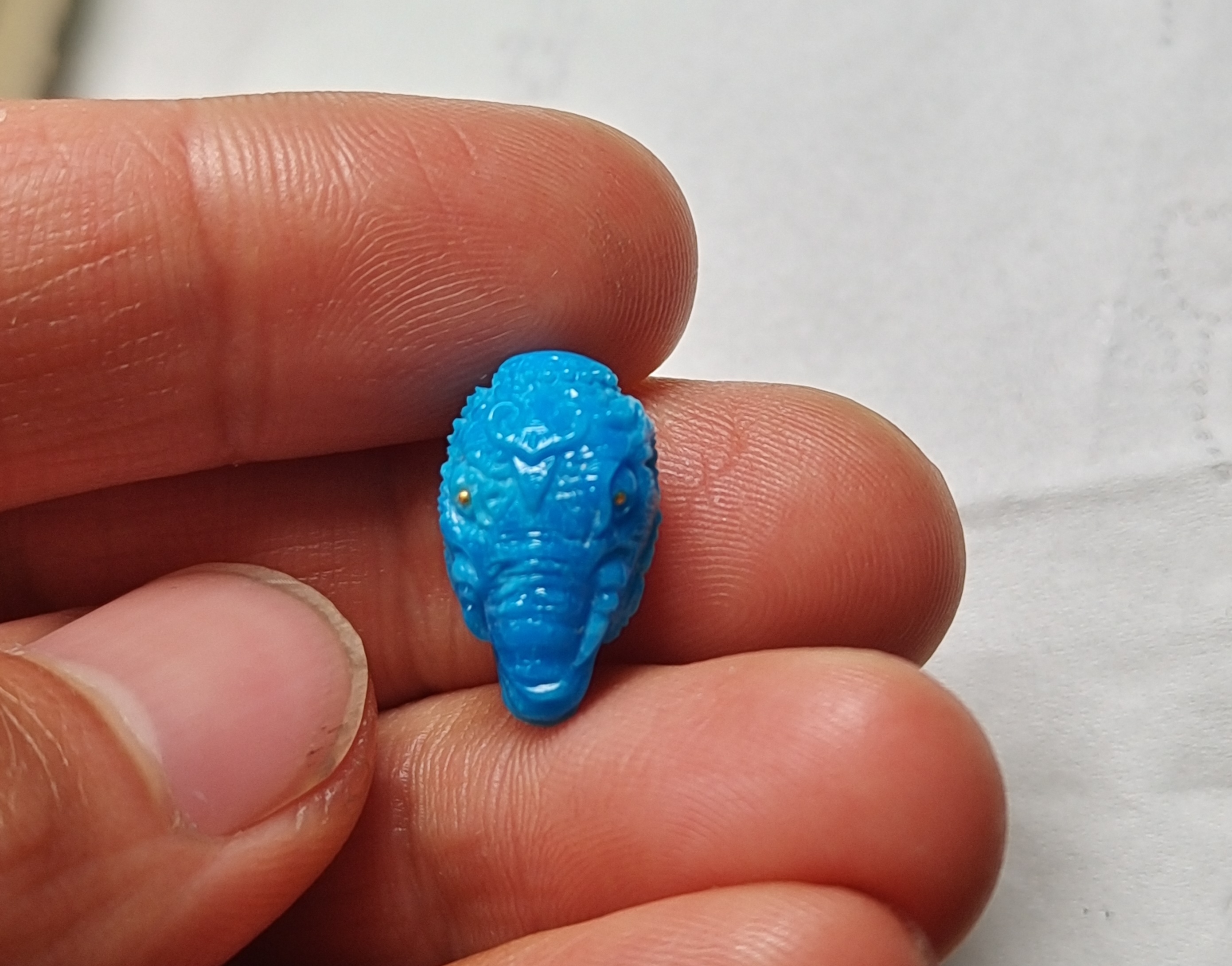 绿松石象神三通 精工配饰