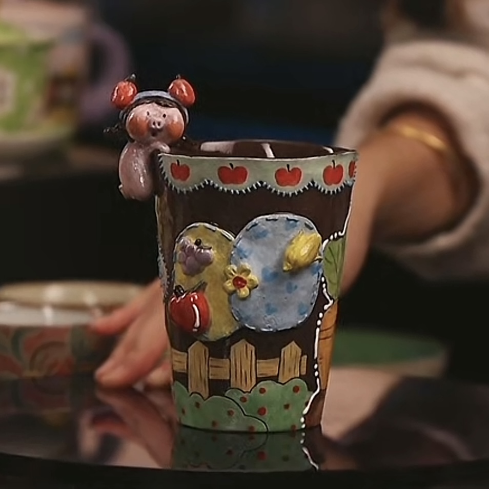 019三只熊系列立体小猪紫砂水杯