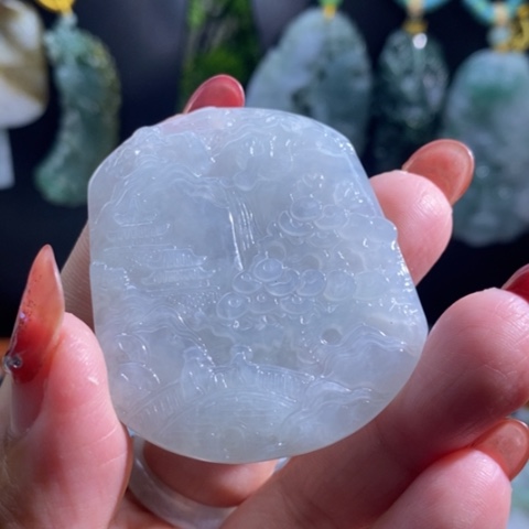 【闪购商品】颈饰未镶嵌翡翠山水