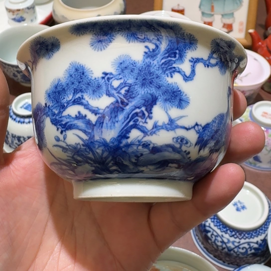 人*人全手工青花盖碗