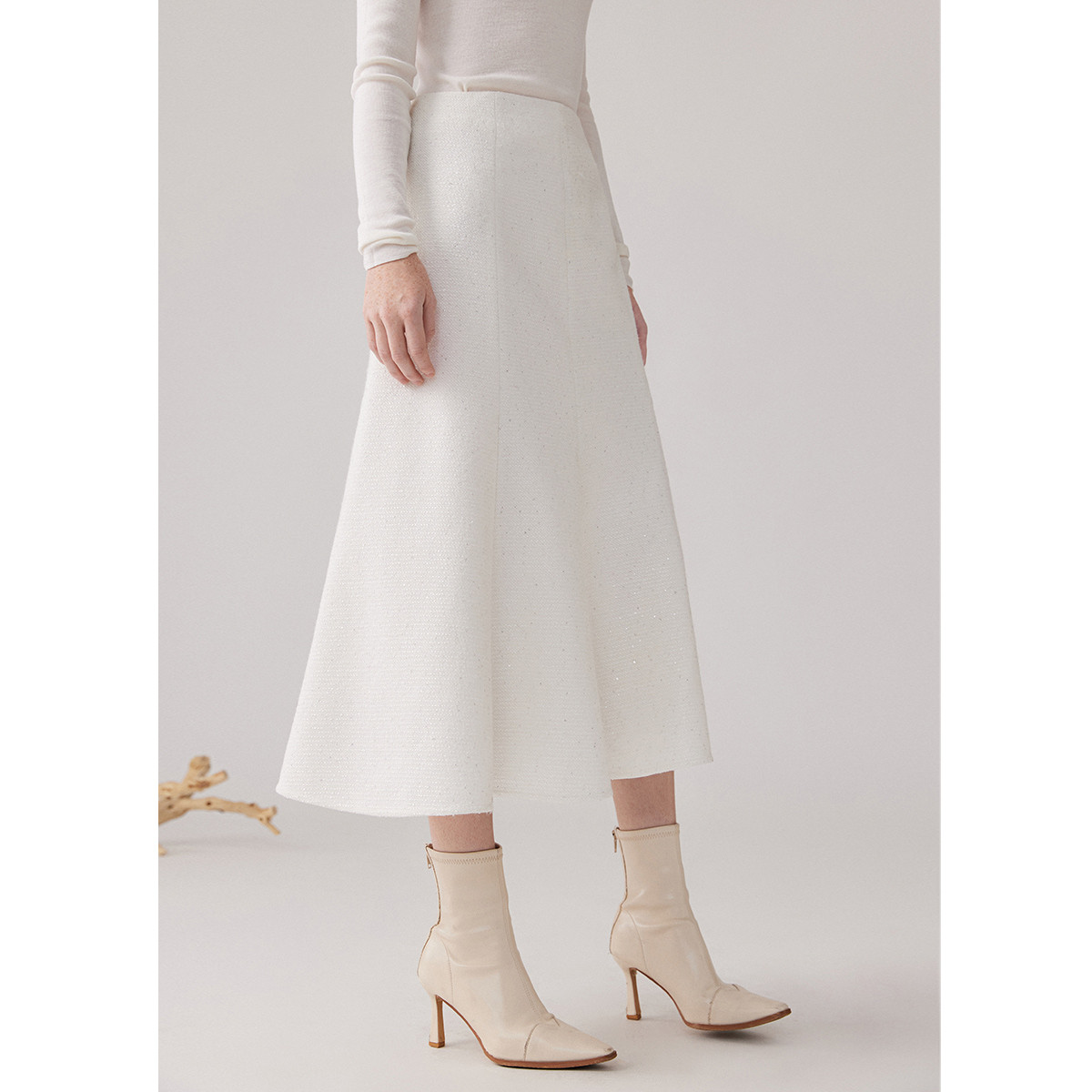 【璀璨珠片点缀】​小香风半裙2025秋冬含羊毛鱼尾A字裙女