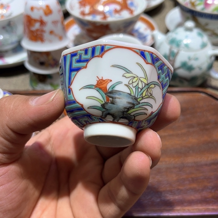 纯手绘精品盖碗杯
