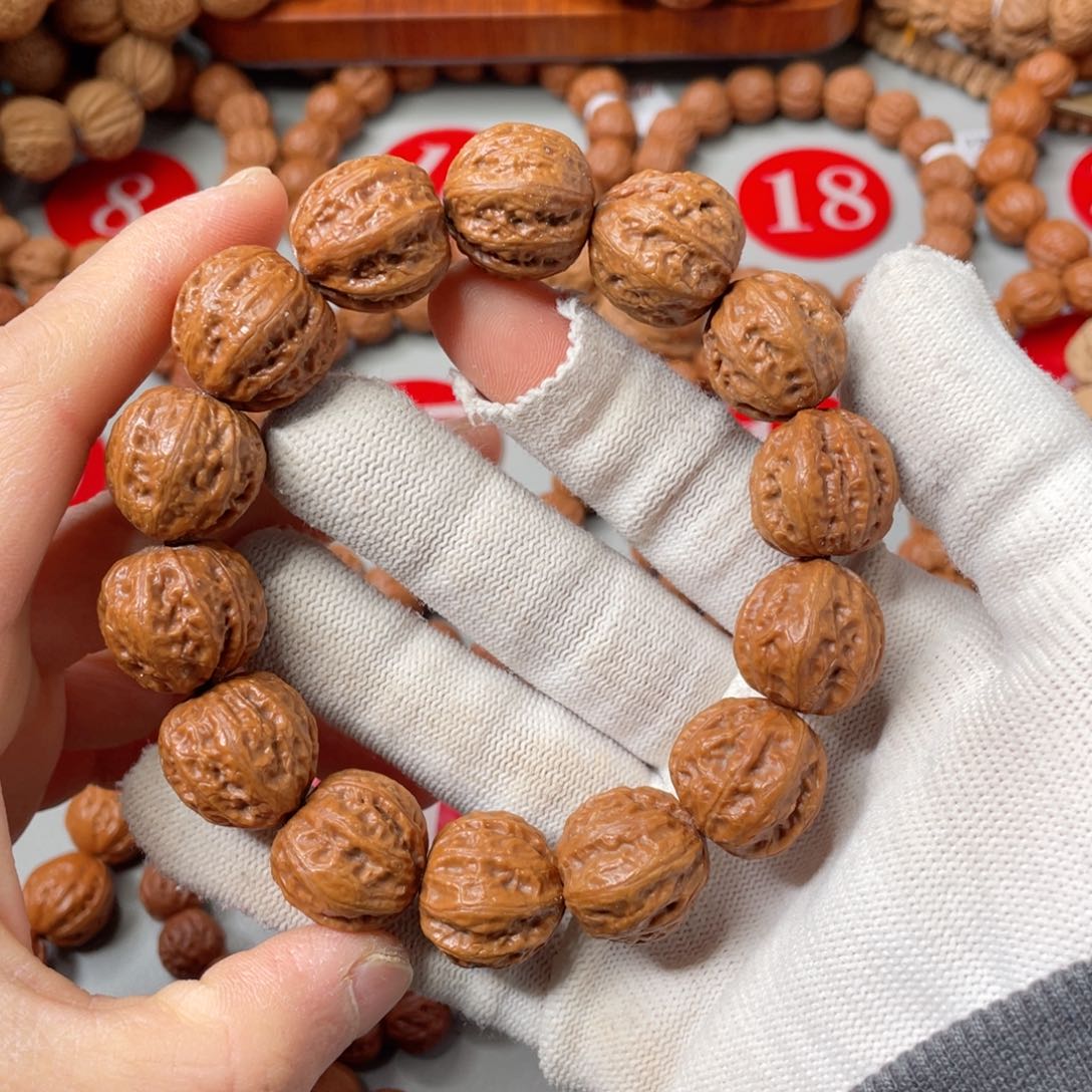 文玩核桃手串矮桩西瓜筋元宝18mm