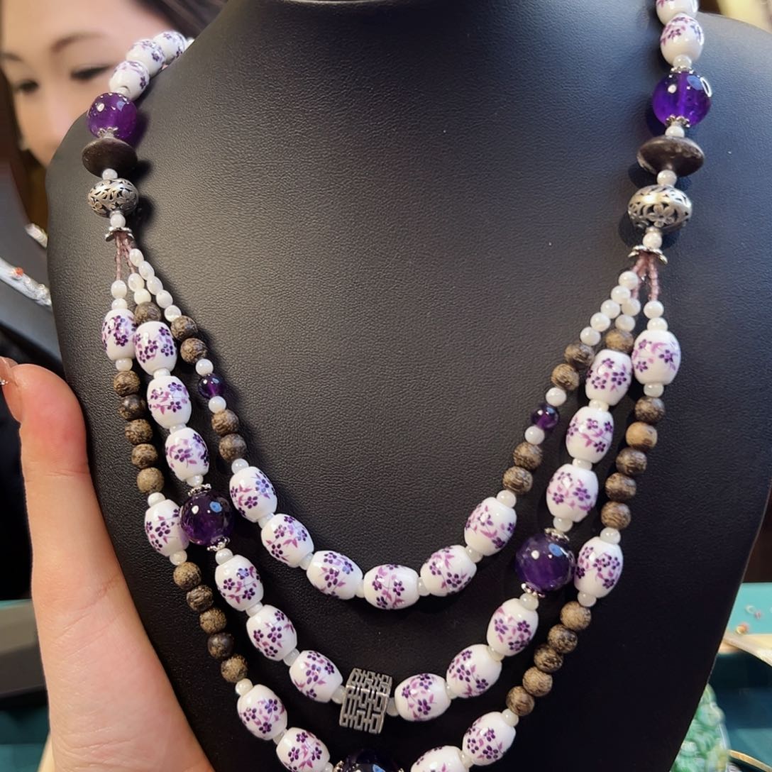 玛瑙/玉髓未镶嵌项链囍*军项链