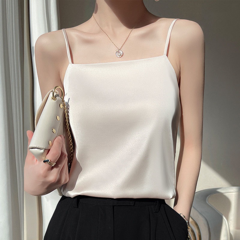 时尚百搭上衣打底女士吊带背心女内搭辣妹配袜子春夏大码女装a5