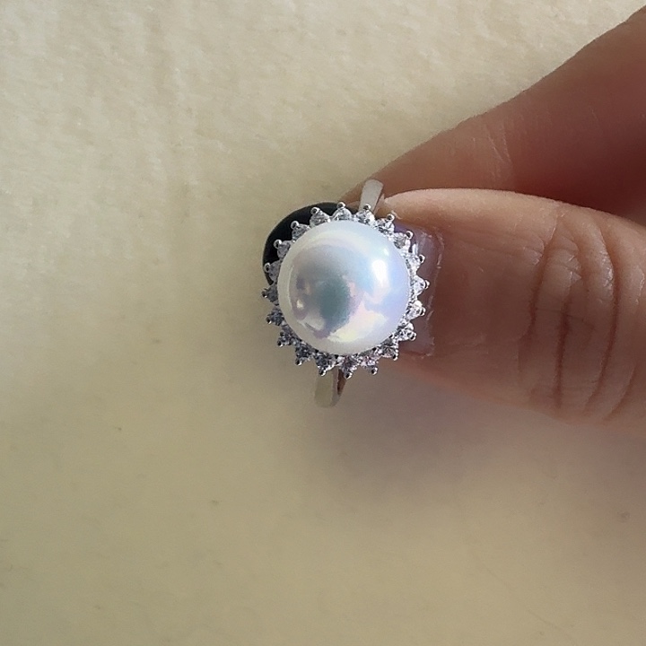 淡水珍珠戒指银S925镶嵌