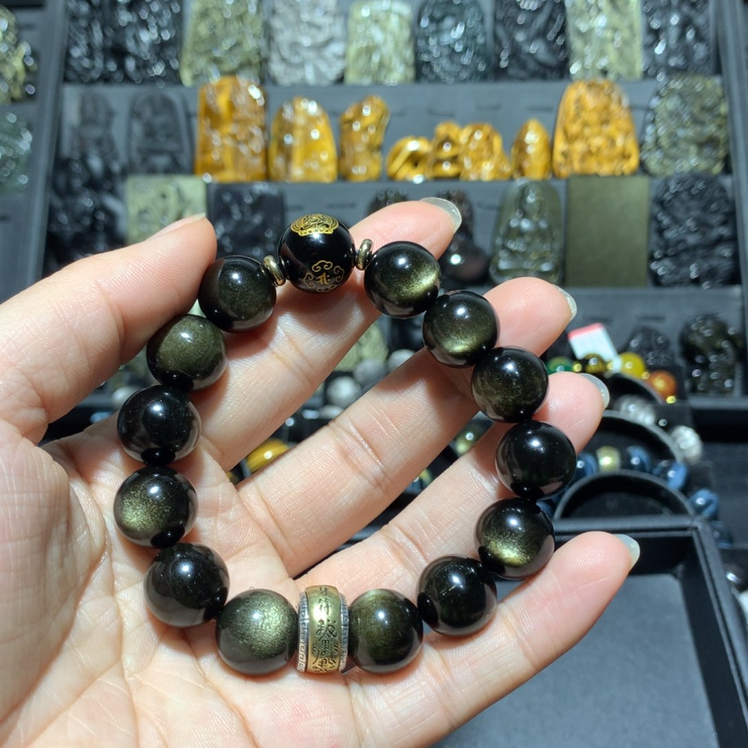 黑曜岩手链未镶嵌^****）