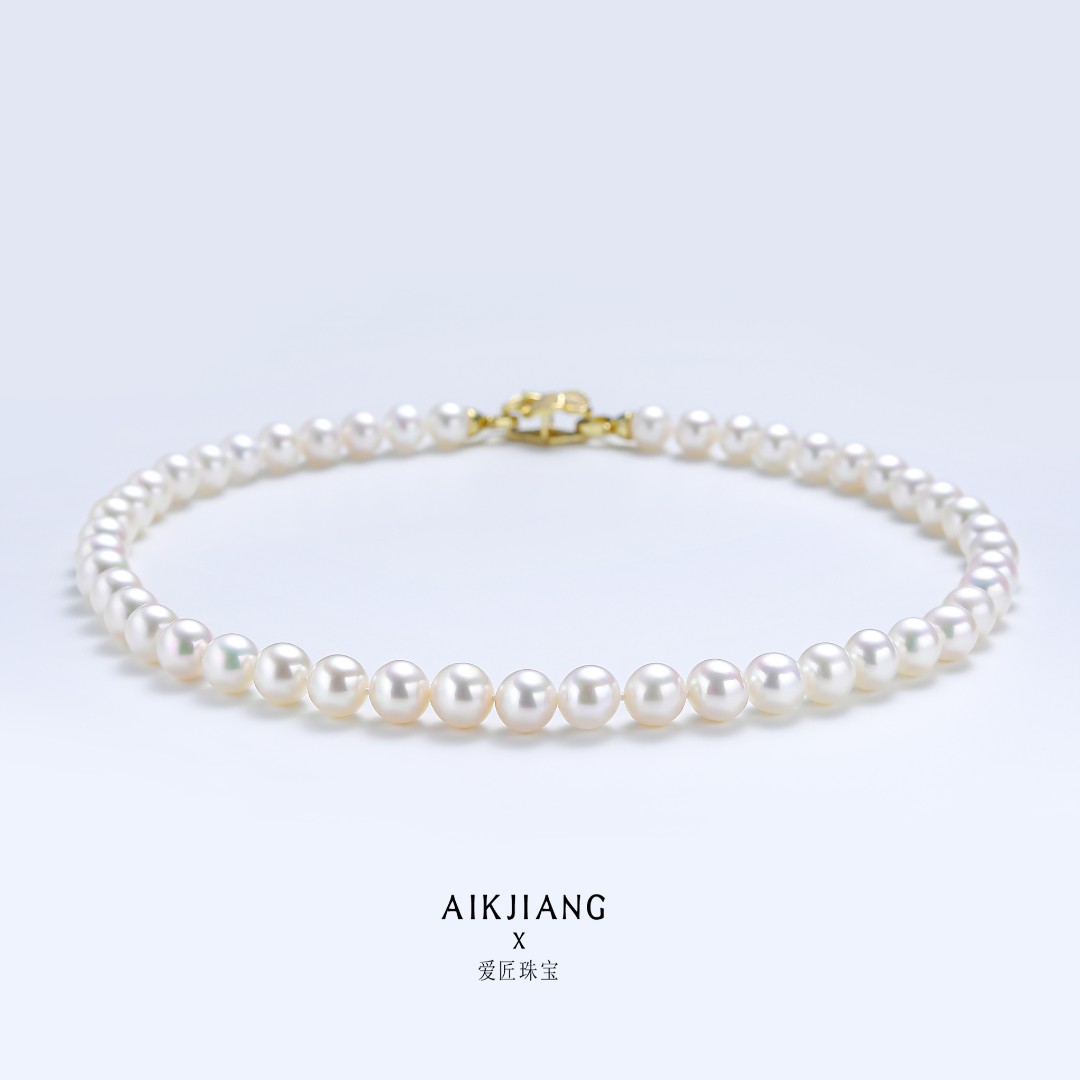 AIKJIANG/爱匠【四胎福力】淡水无核系列珍珠项链 8mm左右时尚百搭