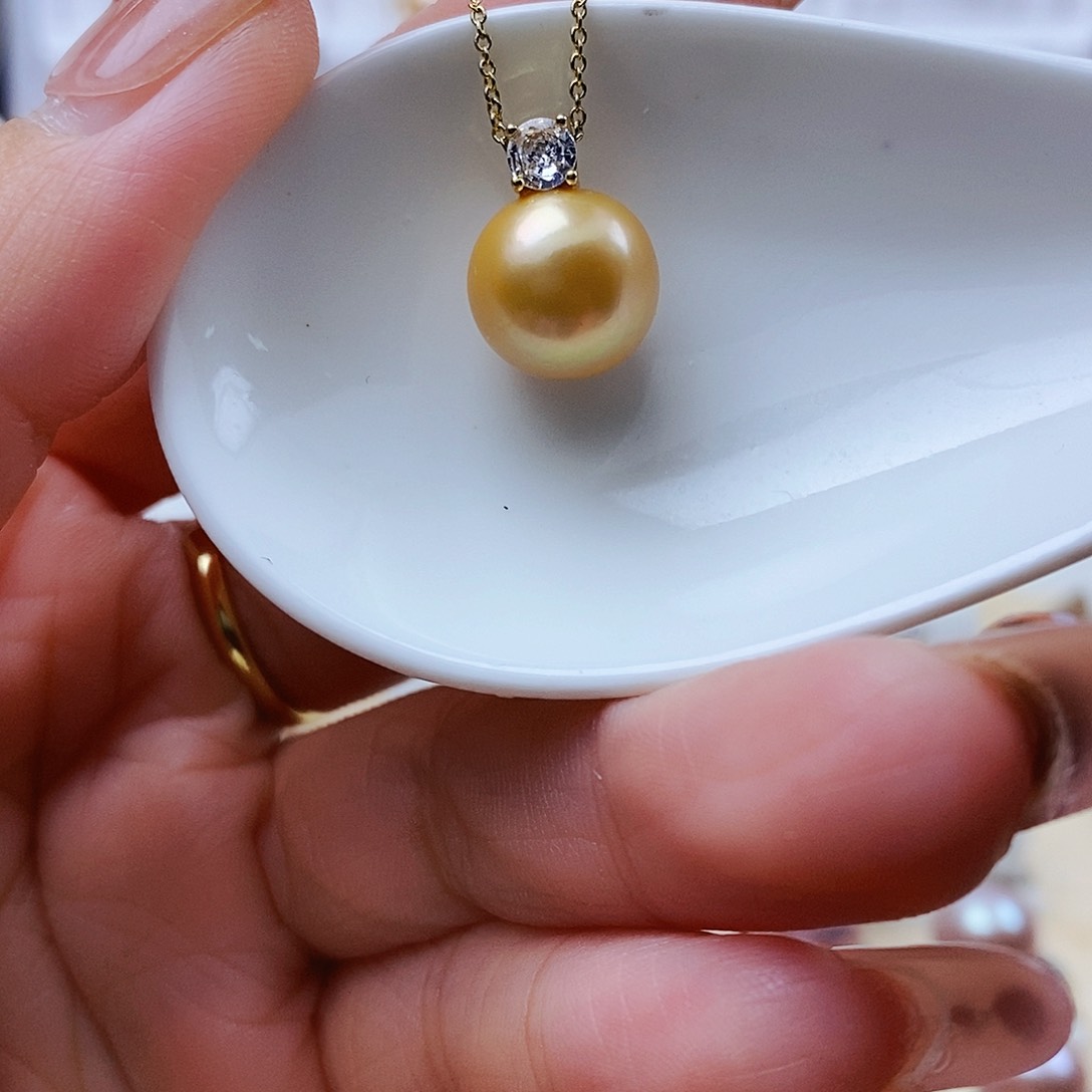 淡水珍珠银S925镶嵌吊坠(赠链)