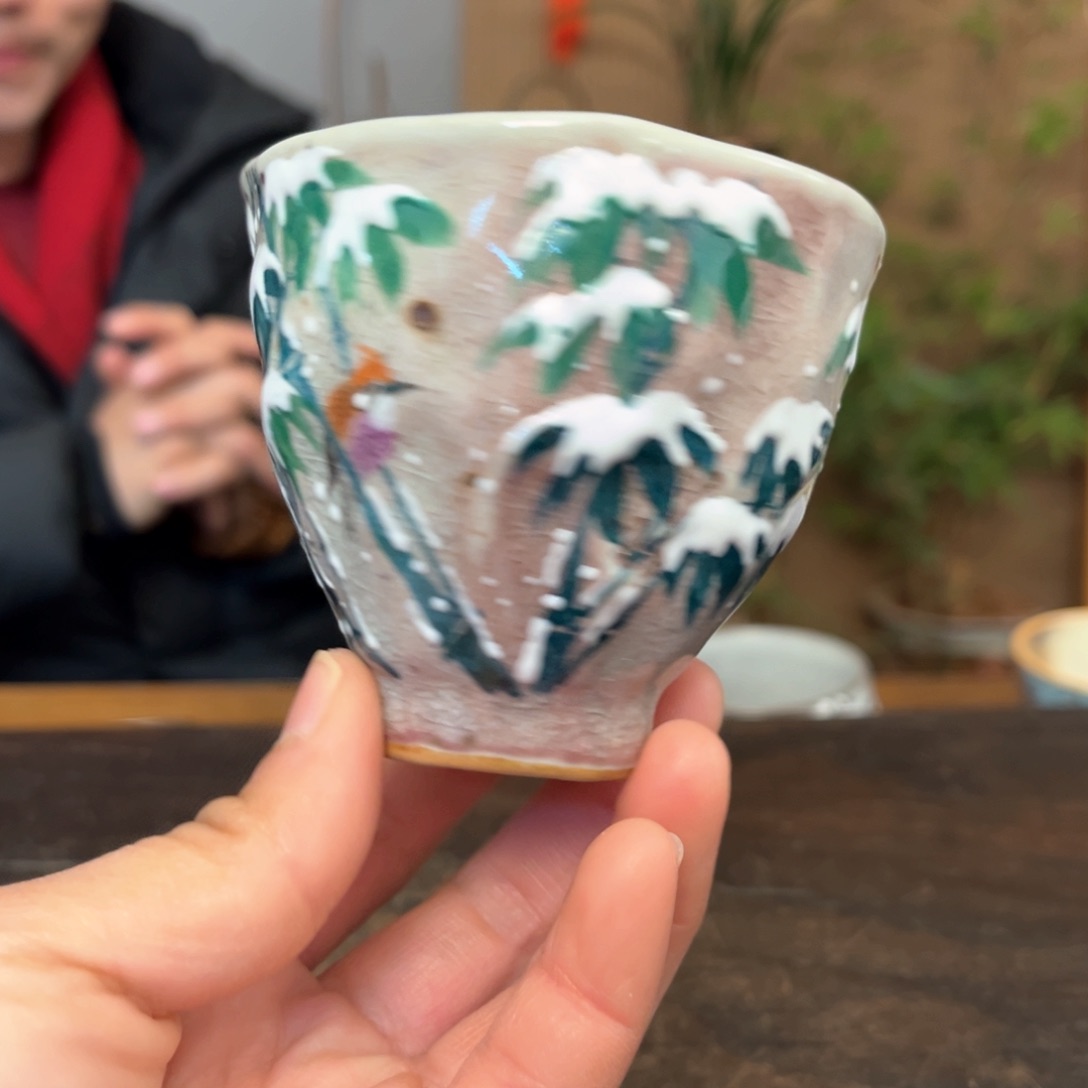 杯景德镇柴烧手绘杯