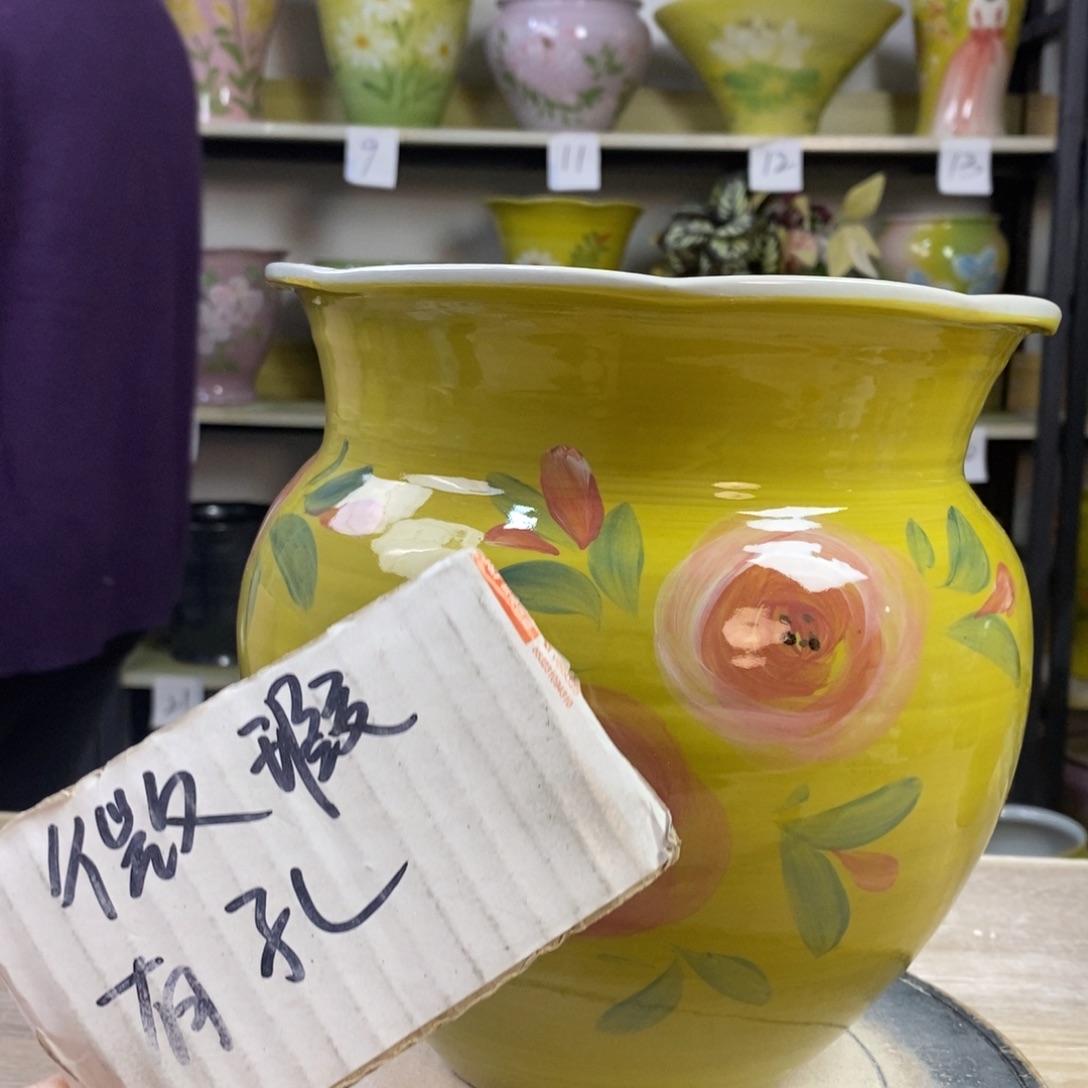 景德镇手工手绘陶瓷花盆