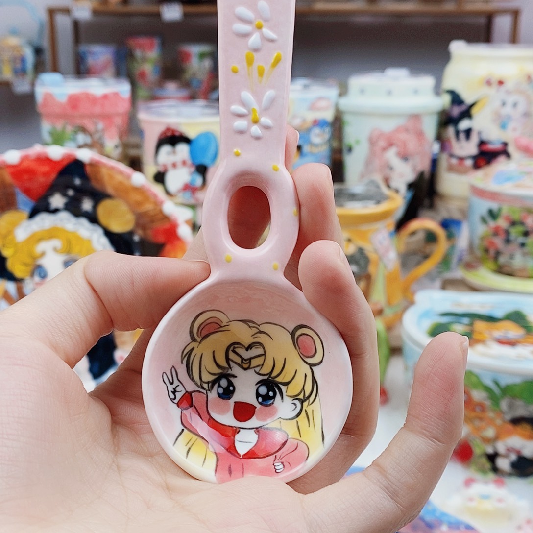 瓷片董董文创手绘陶瓷