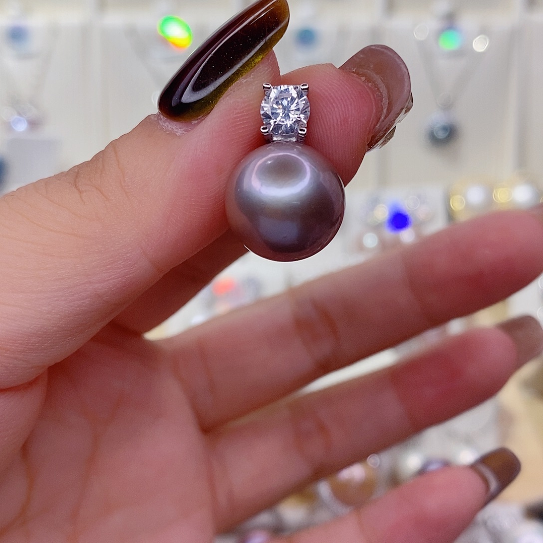 吊坠(赠链)银S925镶嵌淡水珍珠