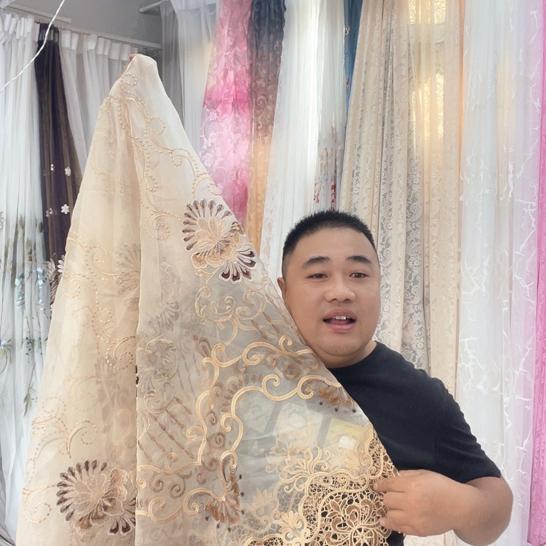 美****定制10米色刺绣窗纱