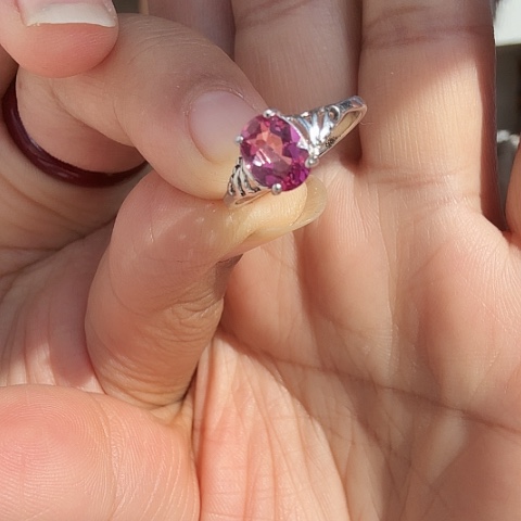 托帕石戒指银S925镶嵌