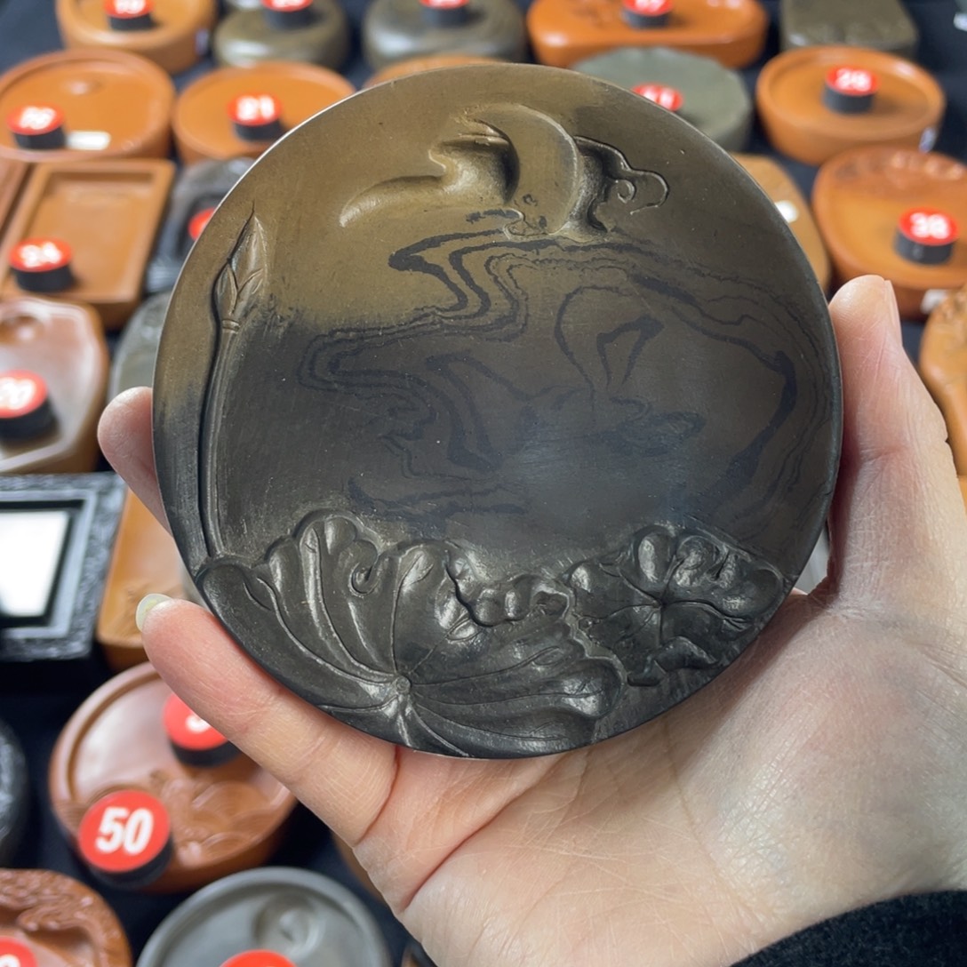 绛州澄泥砚荷塘月色砚