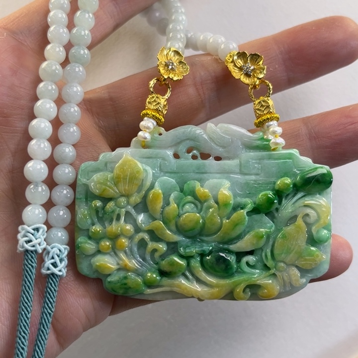 翡翠吊坠(赠链)未镶嵌代编织