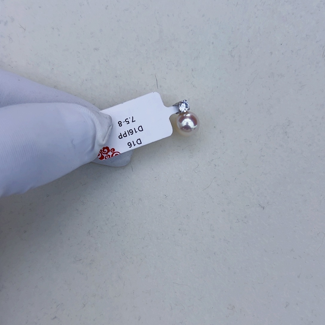 海水珍珠海水akoya设计款吊坠D1618K金镶嵌