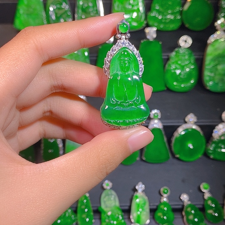 翡翠银S925镶嵌颈饰